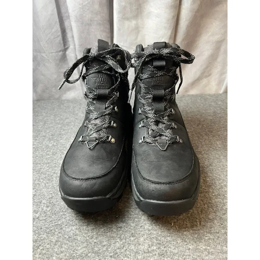 The North Face Bergen Leather Waterproof Boot Size 10.5 Black Leather Lace Up